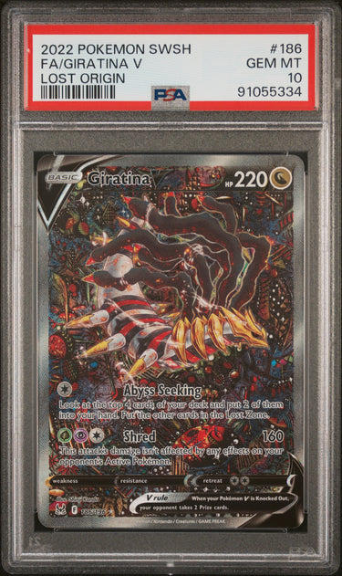2022 POKEMON SWORD & SHIELD LOST ORIGIN #186 FA/GIRATINA V LOST ORIGIN PSA 10