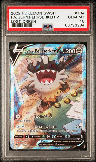 Galarian Perrserker V Full Art #184 PSA 10