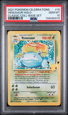 #15 VENUSAUR-HOLO CLASSIC COLL-BASE SET PSA 10