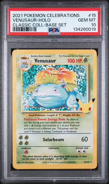 #15 VENUSAUR-HOLO CLASSIC COLL-BASE SET PSA 10