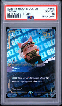 Teemo 197B Nexus Night Pack PSA 10 - front