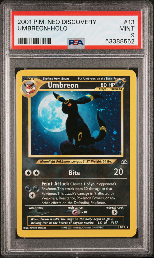 Umbreon Neo Discovery Holo Unlimited PSA 9
