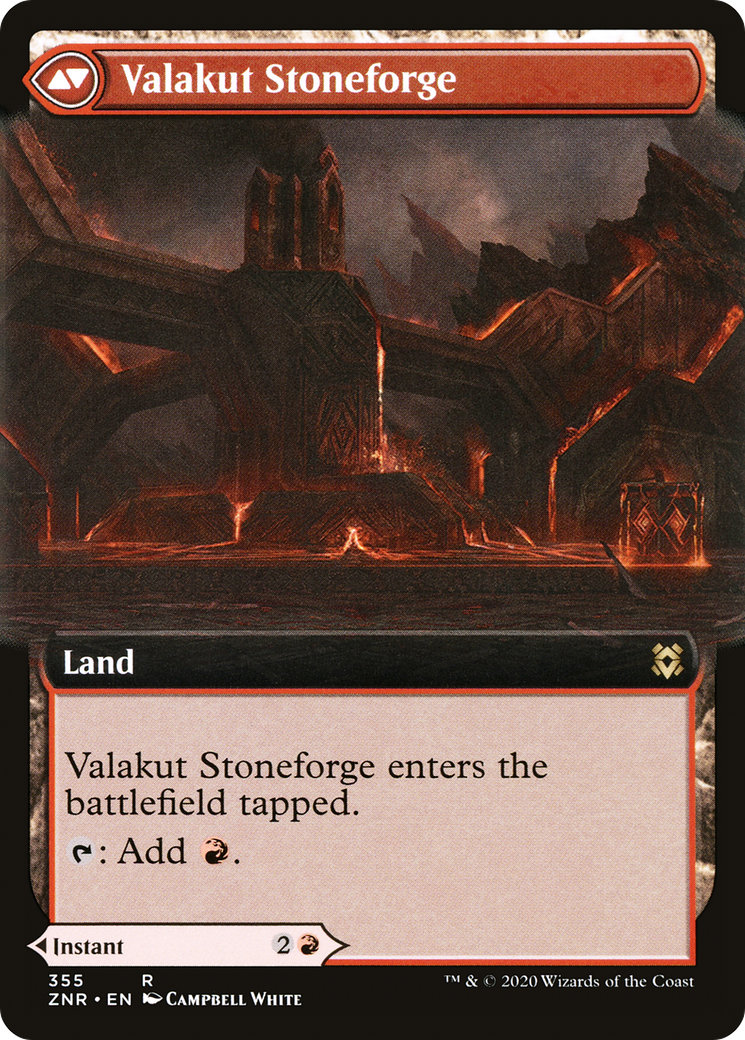 Valakut Awakening // Valakut Stoneforge (ZNR-355) - Zendikar Rising: (Extended Art) Foil