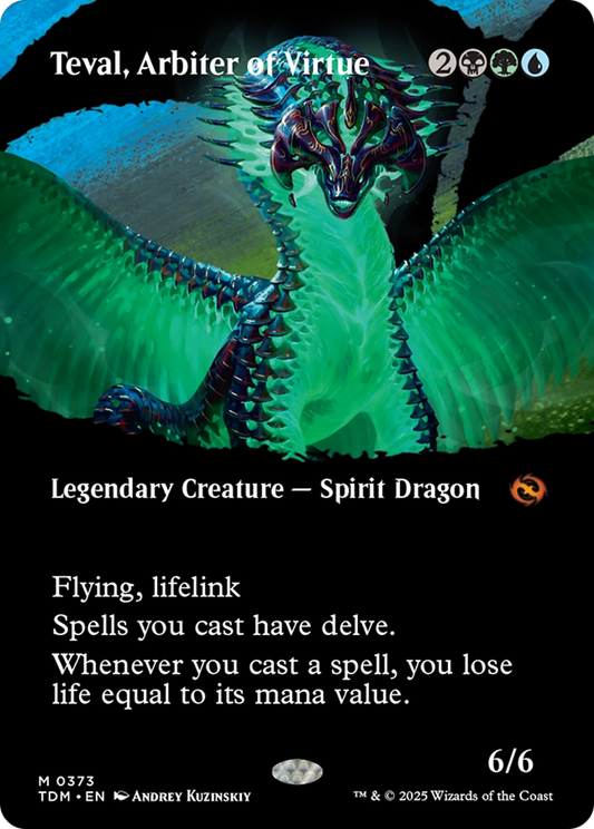 Teval, Arbiter of Virtue (Borderless) (TDM-373) - Tarkir: Dragonstorm