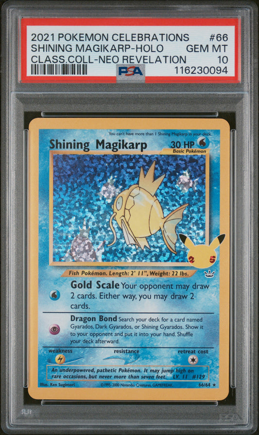 Shining Magikarp Classic Collection Celebrations #66 PSA 10