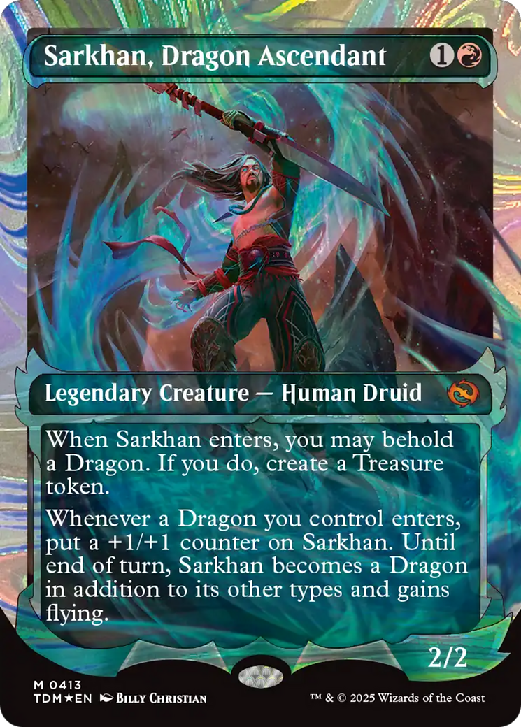 Sarkhan, Dragon Ascendant (Halo Foil) (TDM-413) - Tarkir: Dragonstorm Foil