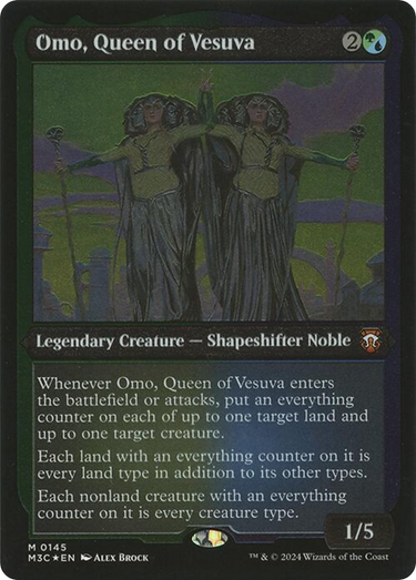 Omo, Queen of Vesuva (Display Commander) - Thick Stock (M3C-145) - Modern Horizons 3 Commander Foil