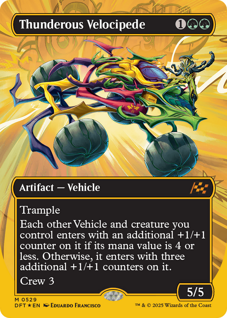 Thunderous Velocipede (Borderless) (First-Place Foil) (DFT-529) - Aetherdrift Foil