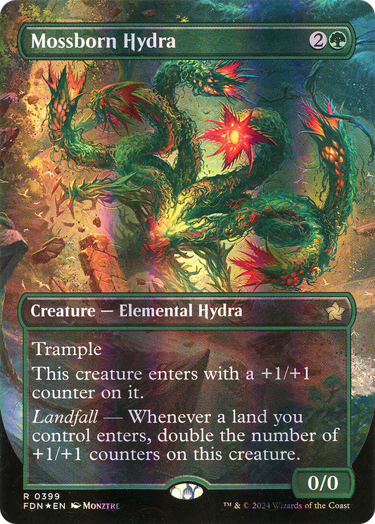 Mossborn Hydra (FDN-399) - Foundations (Borderless) Foil