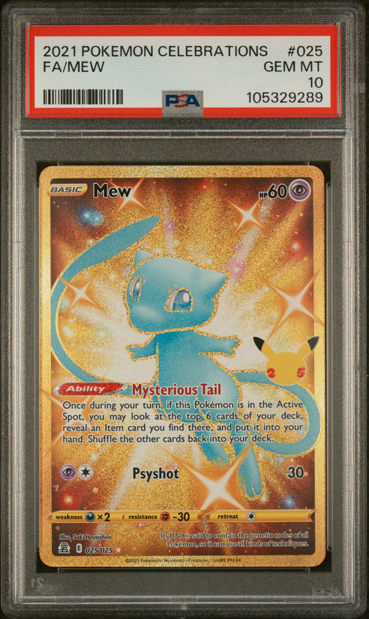 Mew Full Art Gold Rare Celebrations PSA 10