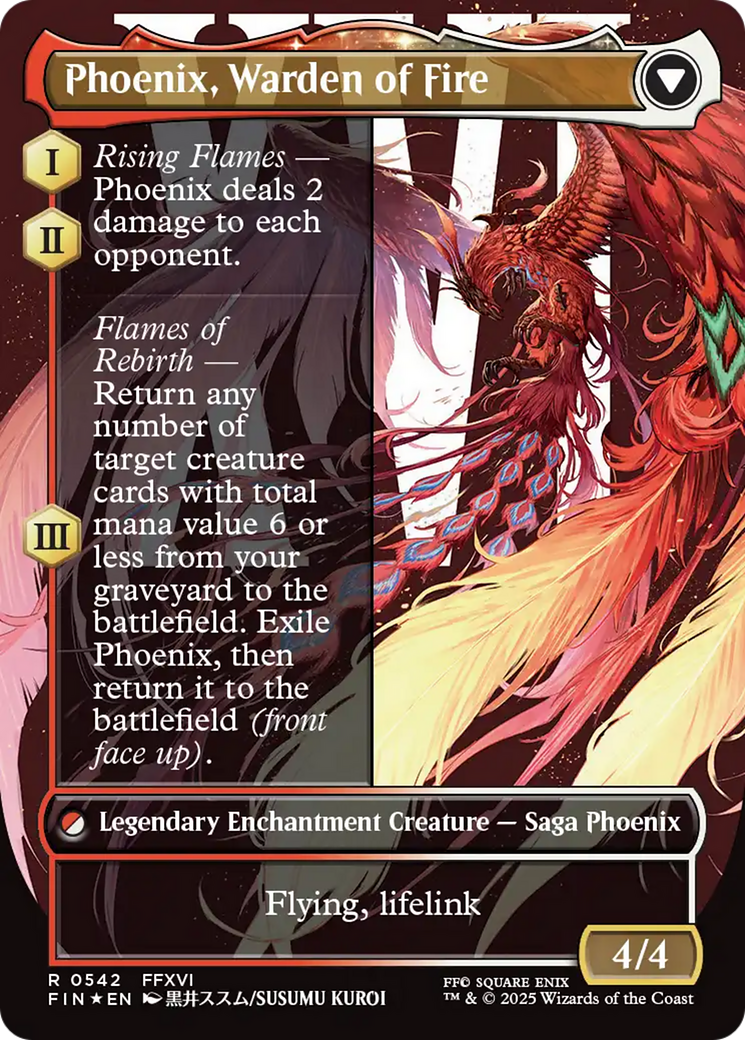 Joshua, Phoenix's Dominant // Phoenix, Warden of Fire (FIN-542) - FINAL FANTASY: (enchantment) (Borderless) Foil