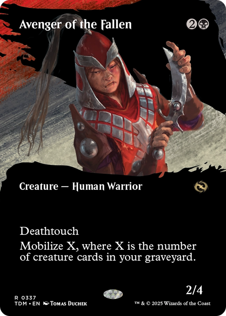 Avenger of the Fallen (Borderless) (TDM-337) - Tarkir: Dragonstorm Foil
