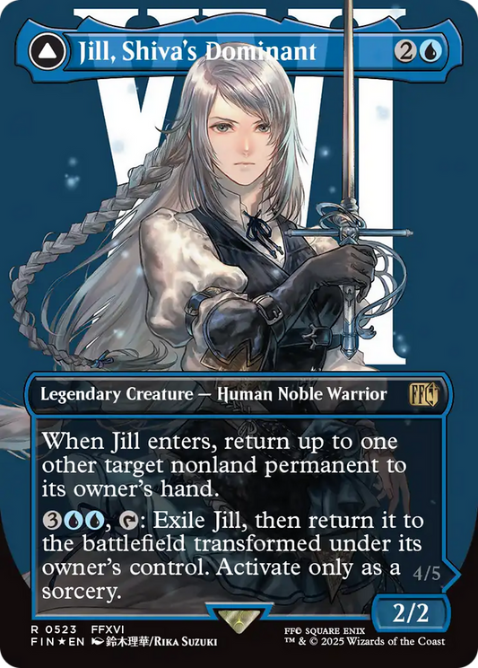 Jill, Shiva's Dominant (Borderless) (Surge Foil) (FIN-523) - FINAL FANTASY Foil