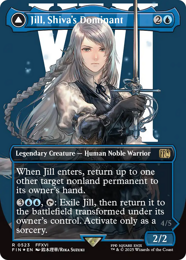 Jill, Shiva's Dominant (Borderless) (Surge Foil) (FIN-523) - FINAL FANTASY Foil