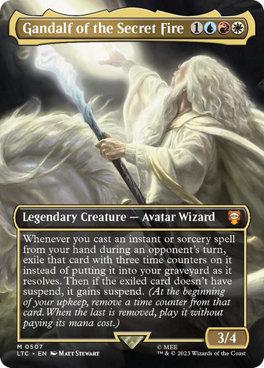 Gandalf of the Secret Fire (Borderless) (LTC-507) - Tales of Middle-earth Commander (Borderless)