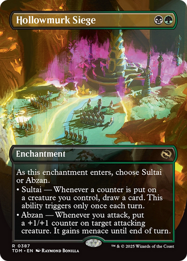 Hollowmurk Siege (Borderless) (TDM-387) - Tarkir: Dragonstorm: (enchantment) (Borderless) Foil