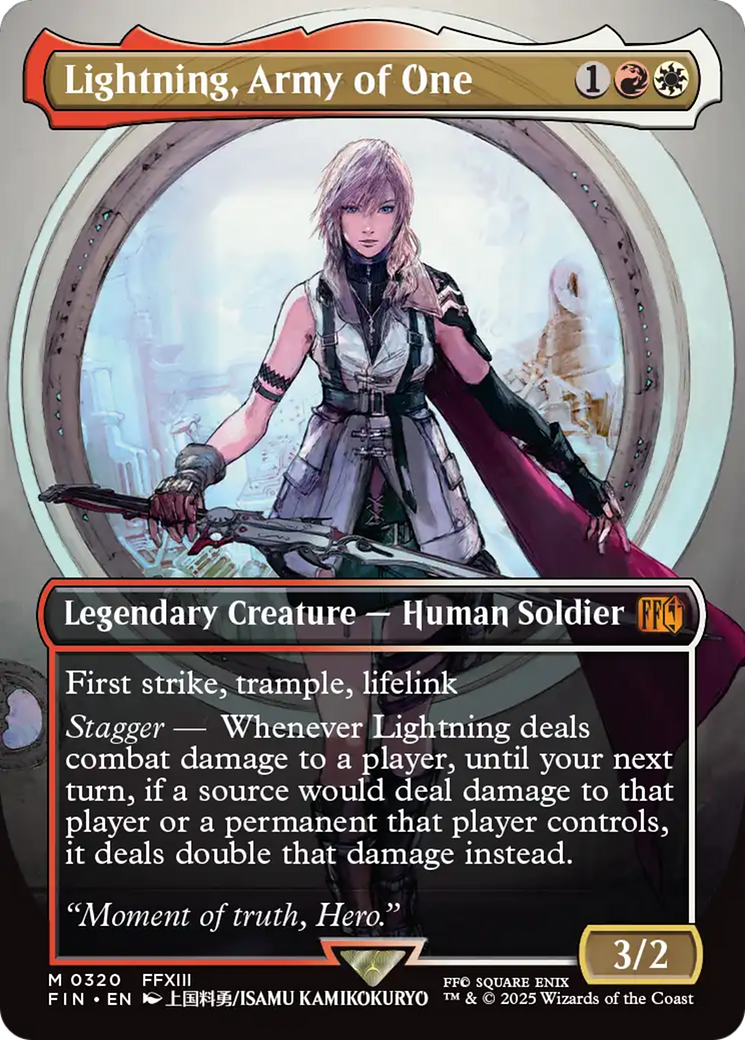 Lightning, Army of One (Borderless) (0320) (FIN-320) - FINAL FANTASY Foil