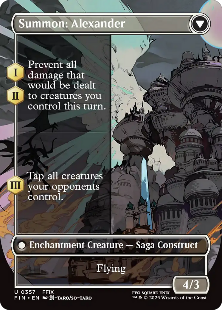 Crystal Fragments // Summon: Alexander (FIN-357) - FINAL FANTASY: (enchantment) (Borderless) Foil