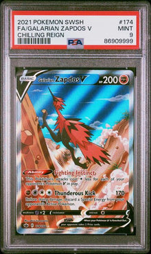 Galarian Zapdos V Chilling Reign Alt Art PSA 9
