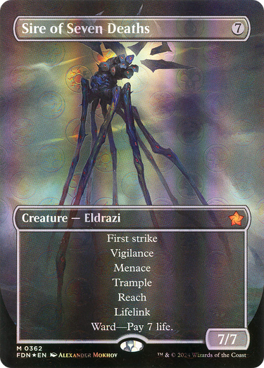 Sire of Seven Deaths (Borderless) (Mana Foil) (FDN-362) - Foundations (Borderless) Foil