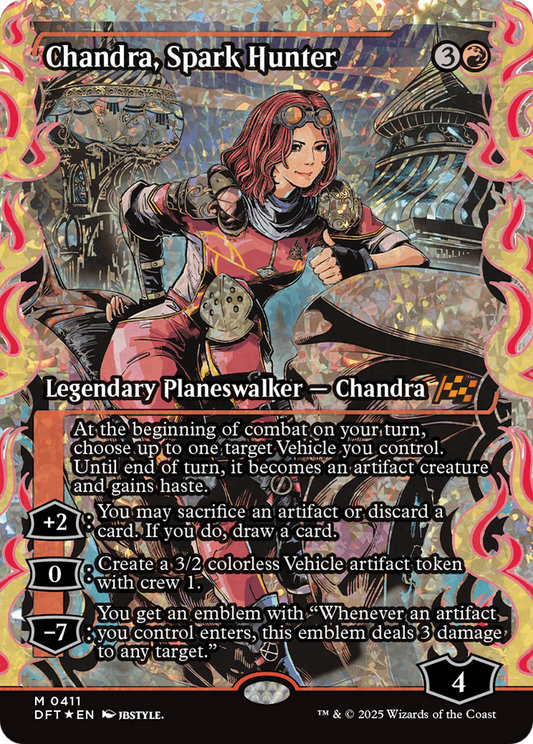 Chandra, Spark Hunter (Showcase) (Fracture Foil) (DFT-411) - Aetherdrift Foil