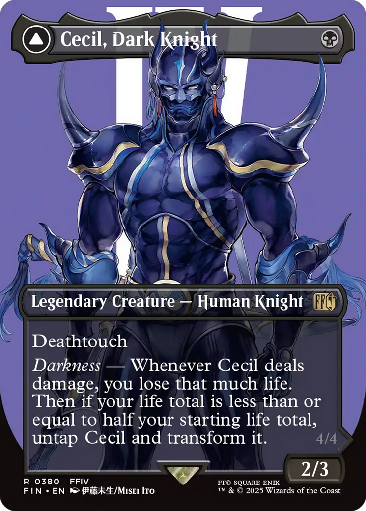 Cecil, Dark Knight // Cecil, Redeemed Paladin (FIN-380) - FINAL FANTASY (Borderless) Foil