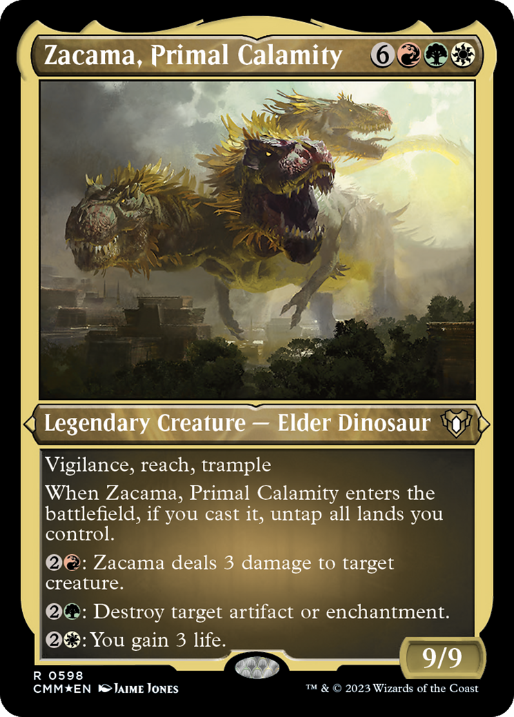 Zacama, Primal Calamity (CMM-598) - Commander Masters Etched Foil