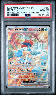 2025 POKEMON WHT EN-WHITE FLARE #167 KELDEO ex SPECIAL ILLUSTRATION RARE psa 10