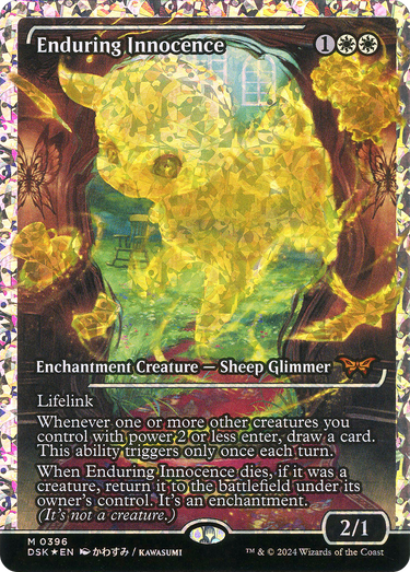 Enduring Innocence (Showcase) (Fracture Foil) (DSK-396) - Duskmourn: House of Horror: (Showcase) Foil