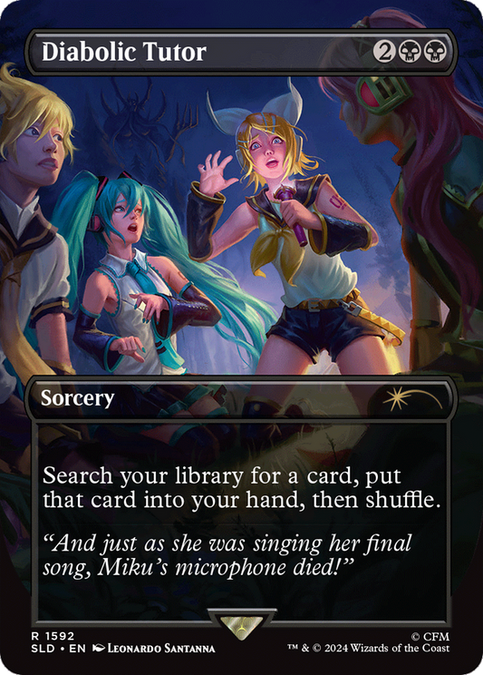 Diabolic Tutor (SLD-1592) - Secret Lair Drop (Borderless)
