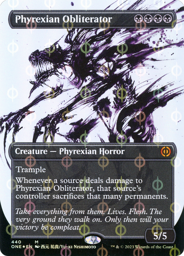 Phyrexian Obliterator (Showcase) (Step-and-Compleat Foil) (ONE-440) - Phyrexia: All Will Be One: (Showcase) (Borderless) Foil