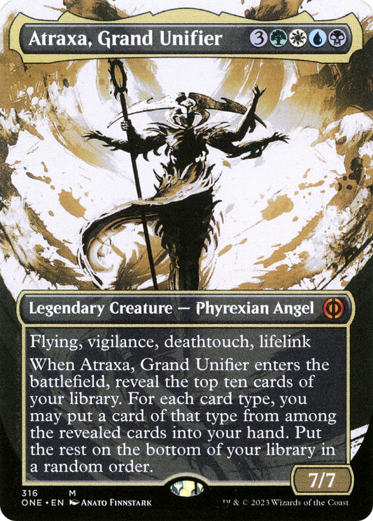 Atraxa, Grand Unifier (ONE-316) - Phyrexia: All Will Be One: (Showcase) (Borderless) Foil