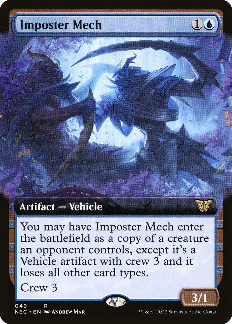 Imposter Mech (NEC-049) - Neon Dynasty Commander: (Extended Art)