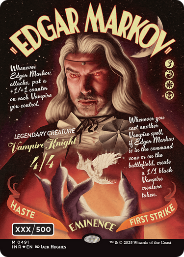 Edgar Markov (Showcase) (Serial Numbered) (Double Rainbow Foil) (INR-491) - Innistrad Remastered: (Showcase) (Borderless) Foil