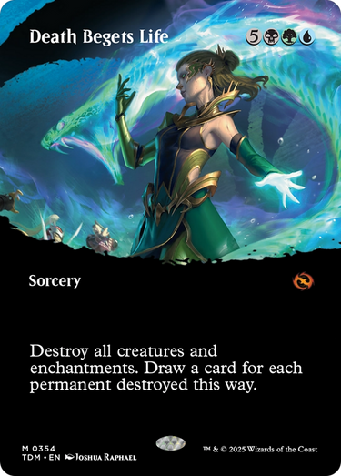 Death Begets Life (Borderless) (TDM-354) - Tarkir: Dragonstorm: (Showcase) (Borderless)
