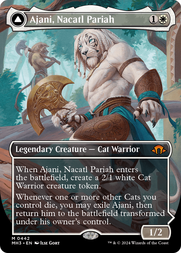 Ajani, Nacatl Pariah // Ajani, Nacatl Avenger (MH3-442) - Modern Horizons 3 (Borderless) Foil