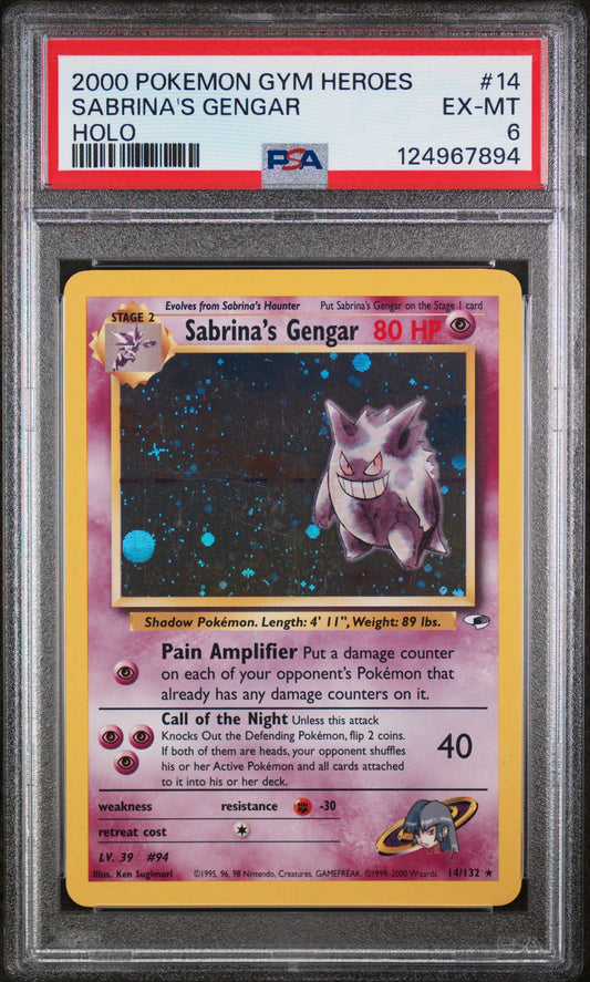 Sabrina's Gengar Holo #14 PSA 6