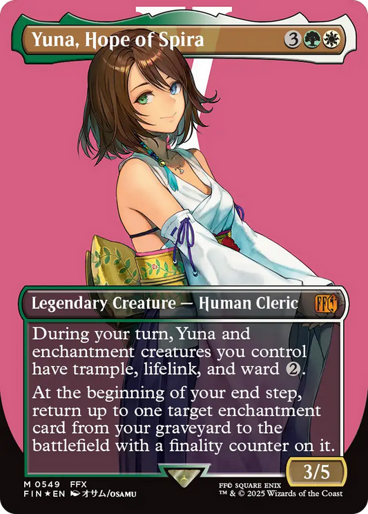 Yuna, Hope of Spira (Borderless) (Surge Foil) (FIN-548) - FINAL FANTASY Foil