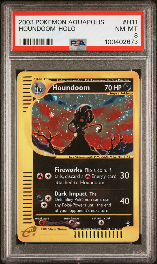 Houndoom Holo Aquapolis PSA 8