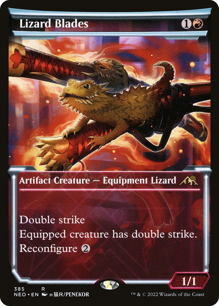 Lizard Blades (NEO-385) - Kamigawa: Neon Dynasty: (Showcase) Foil