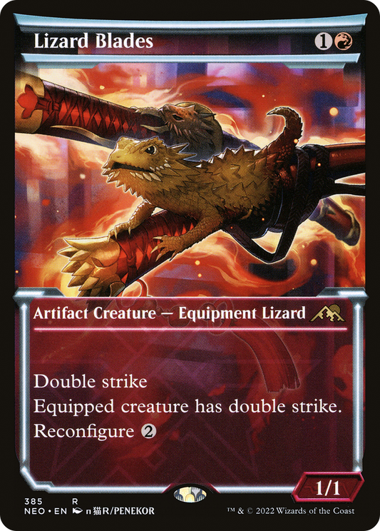 Lizard Blades (NEO-385) - Kamigawa: Neon Dynasty: (Showcase) Foil