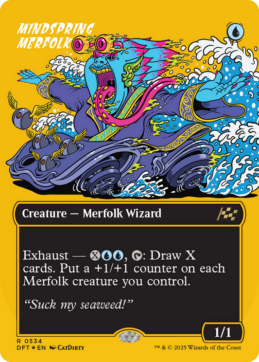 Mindspring Merfolk (Borderless) (First-Place Foil) (DFT-534) - Aetherdrift Foil