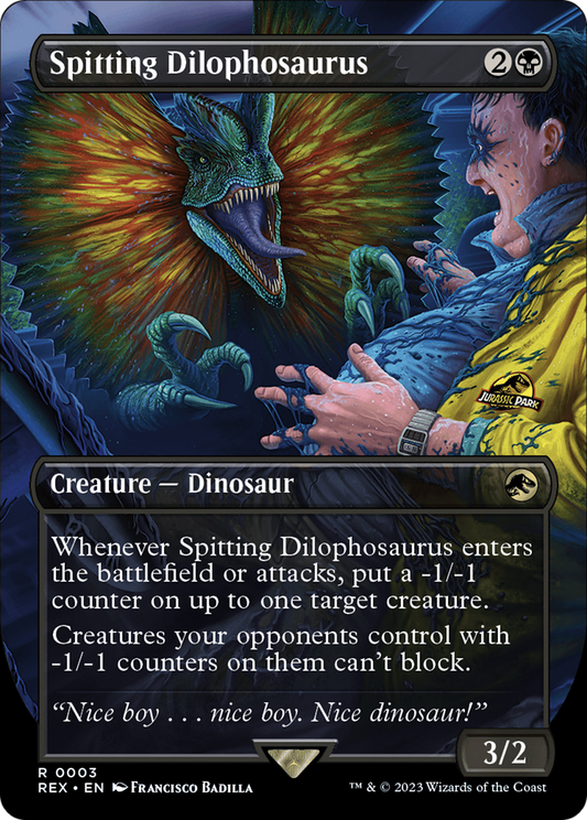 Spitting Dilophosaurus (REX-003) - Jurassic World Collection (Borderless)