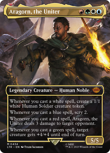 Aragorn, the Uniter (Borderless) (LTR-434) - The Lord of the Rings: Tales of Middle-earth (Borderless)