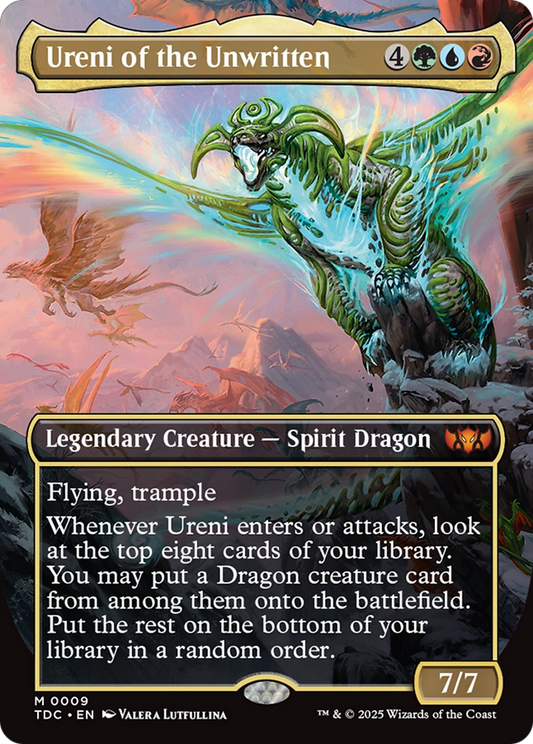 Ureni of the Unwritten (Borderless) (TDC-009) - Commander: Tarkir: Dragonstorm (Borderless) Foil