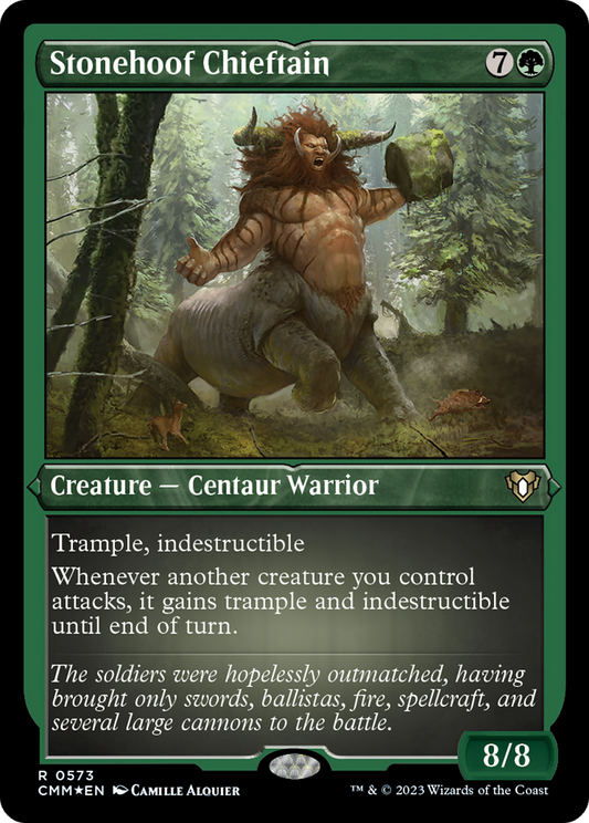 Stonehoof Chieftain (CMM-573) - Commander Masters Etched Foil