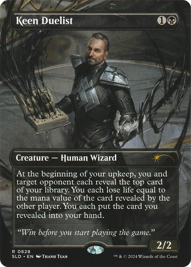 Keen Duelist (Rainbow Foil) (SLD-828) - Secret Lair Drop (Borderless) Foil