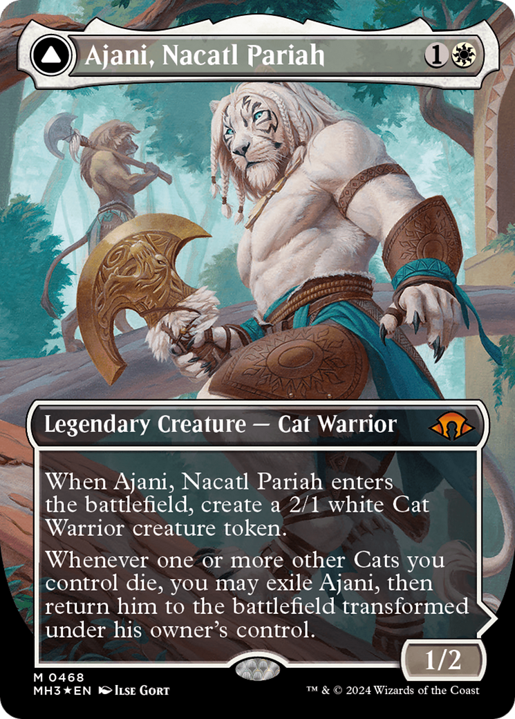 Ajani, Nacatl Pariah // Ajani, Nacatl Avenger (MH3-468) - Modern Horizons 3 (Borderless) Foil