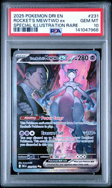 POKEMON DESTINED RIVALS #231 ROCKET'S MEWTWO ex SIR PSA 10
