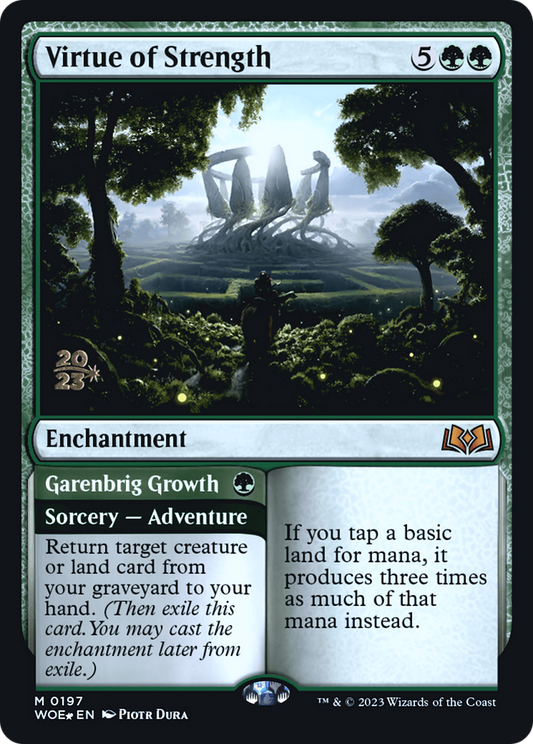 Virtue of Strength // Garenbrig Growth (PRE-197S) - Wilds of Eldraine Promos Foil